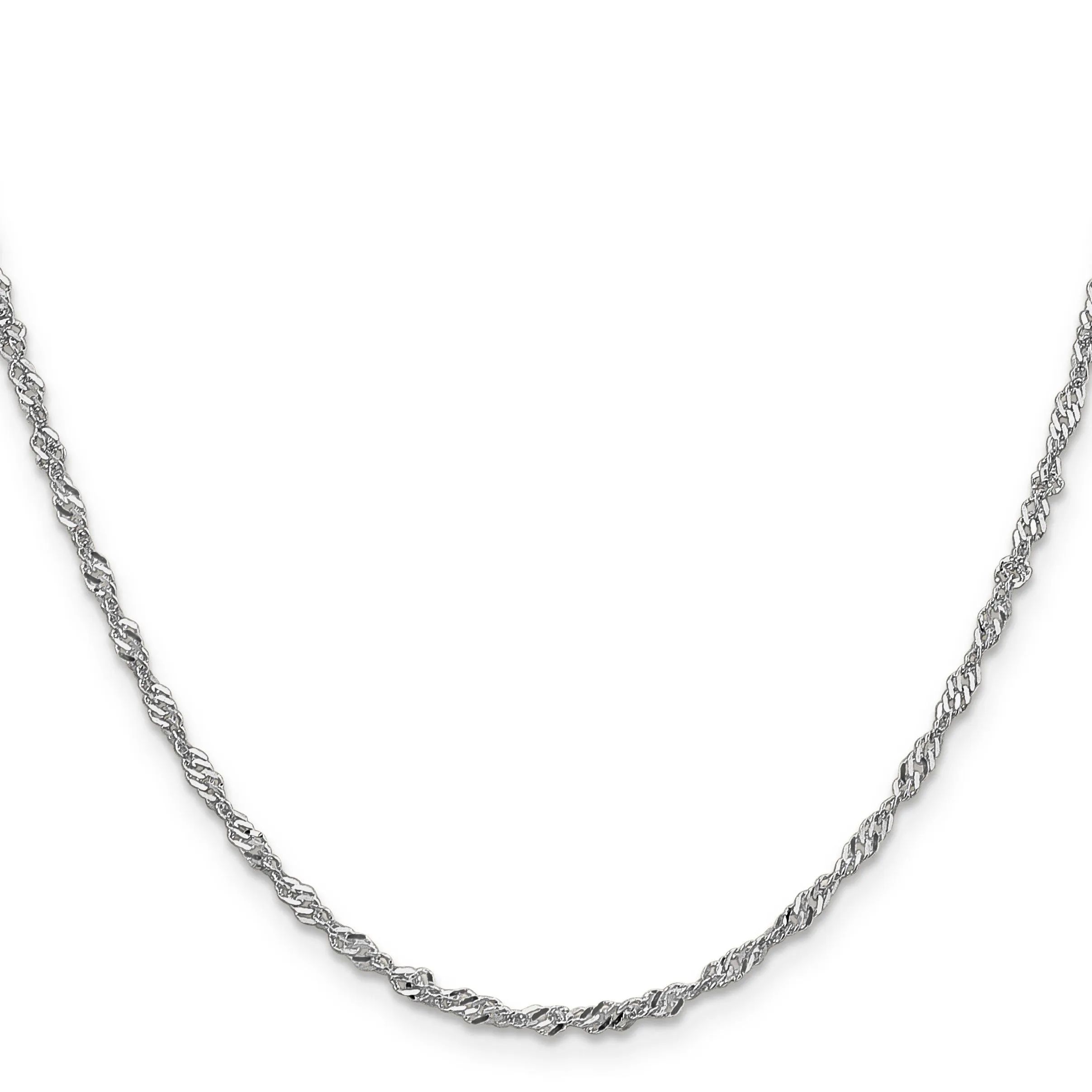 14K White Gold Singapore 10-inch Chain Bracelet