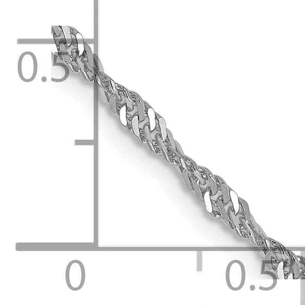 14K White Gold Singapore 10-inch Chain Bracelet
