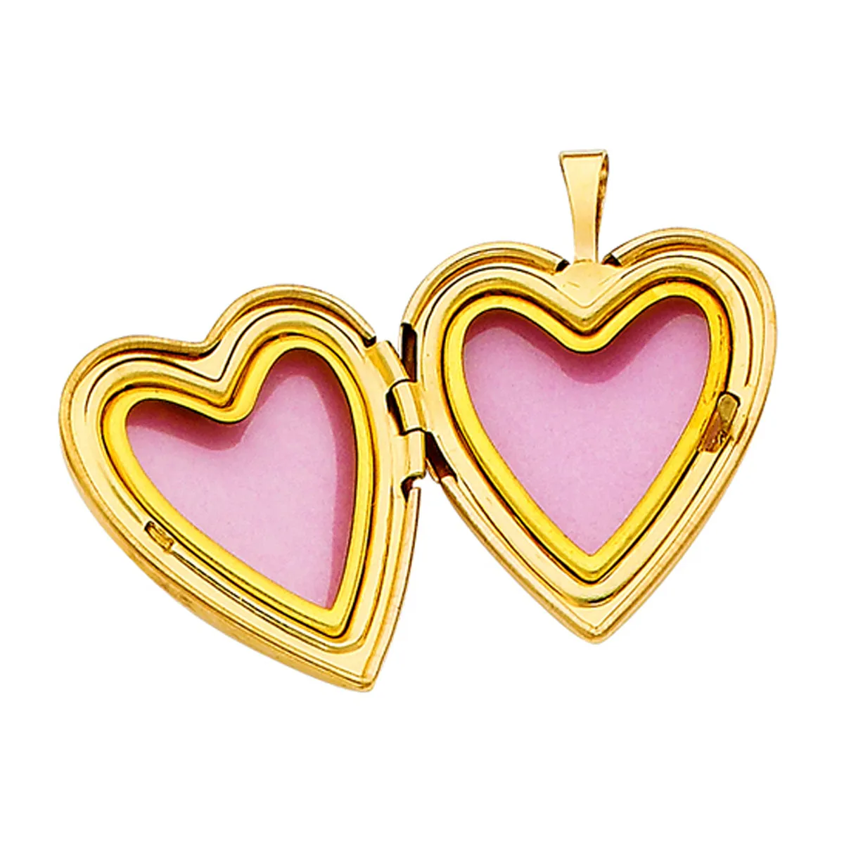 14K Yellow Gold Butterfly  Heart Locket