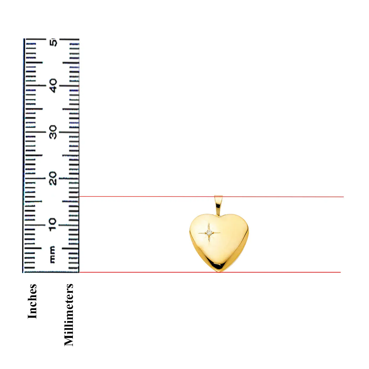 14K Yellow Gold Cubic Zirconia Heart Locket