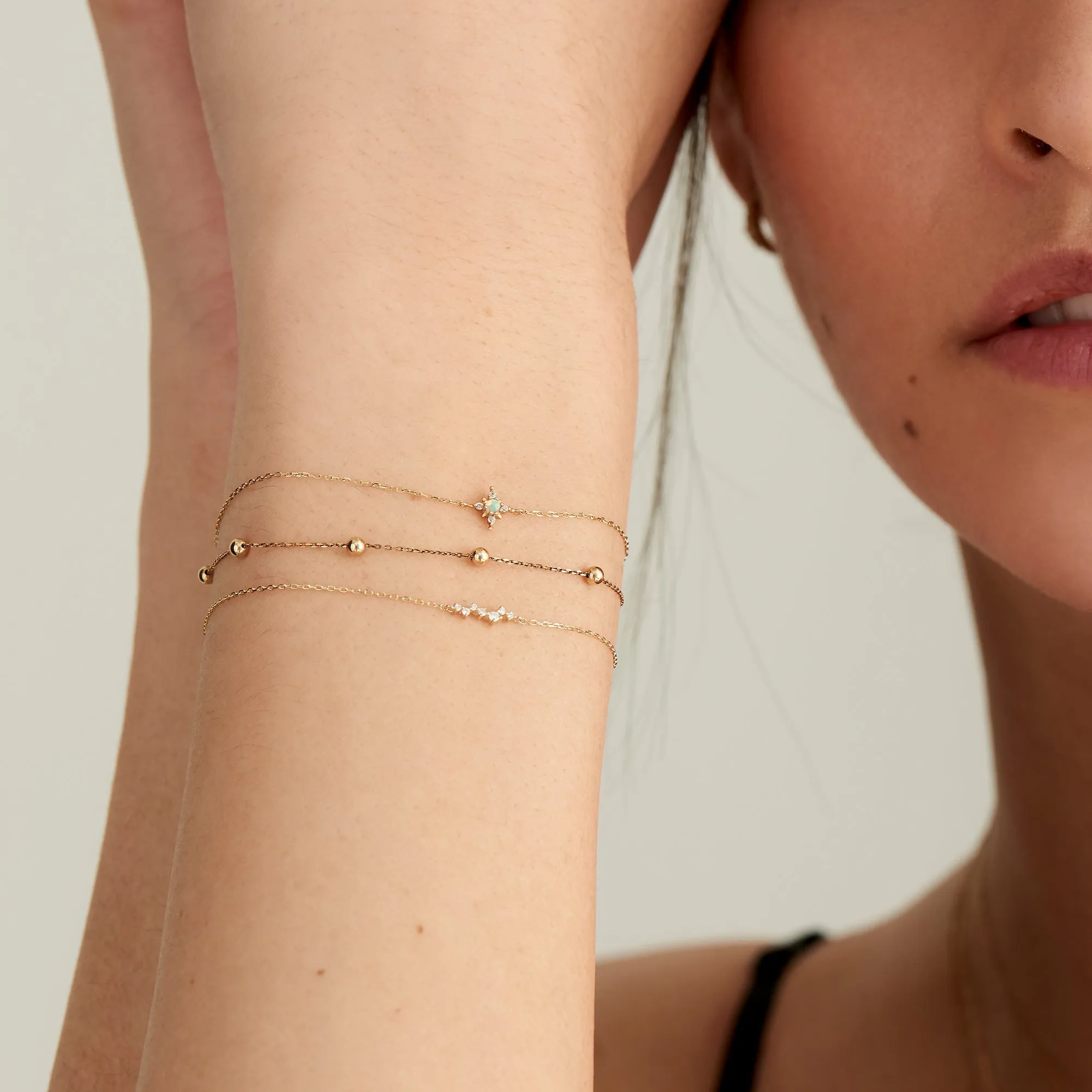 14kt Gold Stargazer Natural Diamond Constellation Bracelet