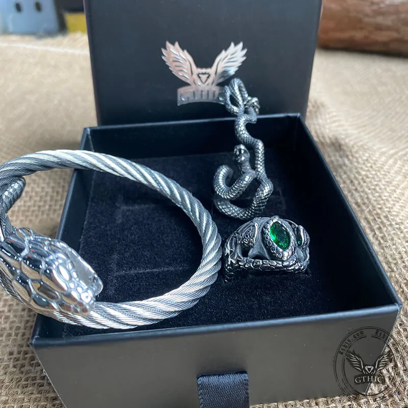 3 Pcs Power Snake Ring Jewelry Set