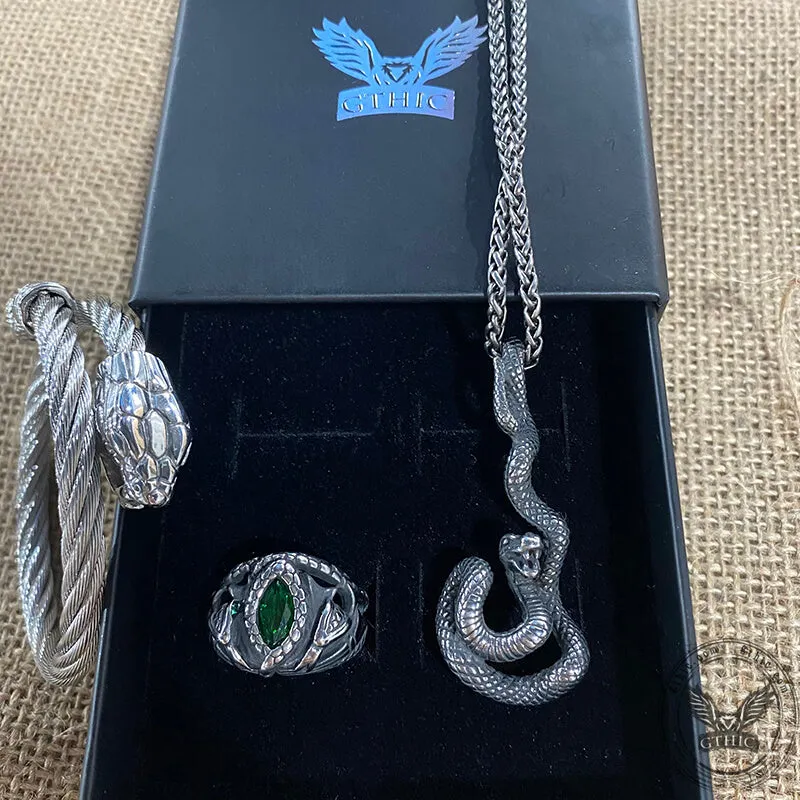 3 Pcs Power Snake Ring Jewelry Set