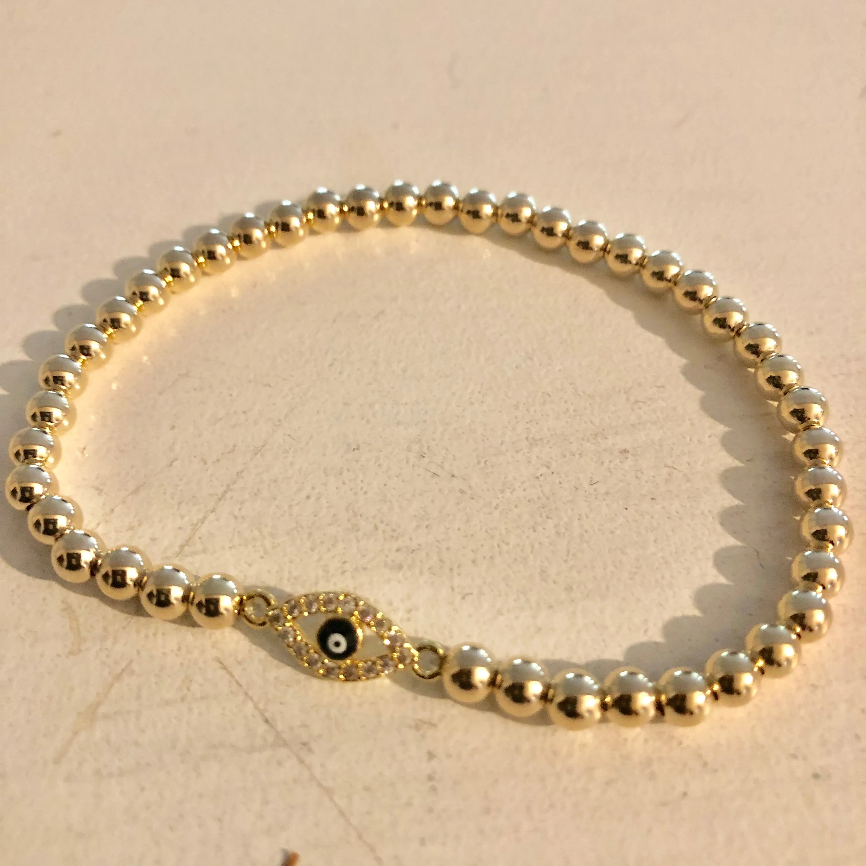 4mm Evil Eye Beaded Bracelet