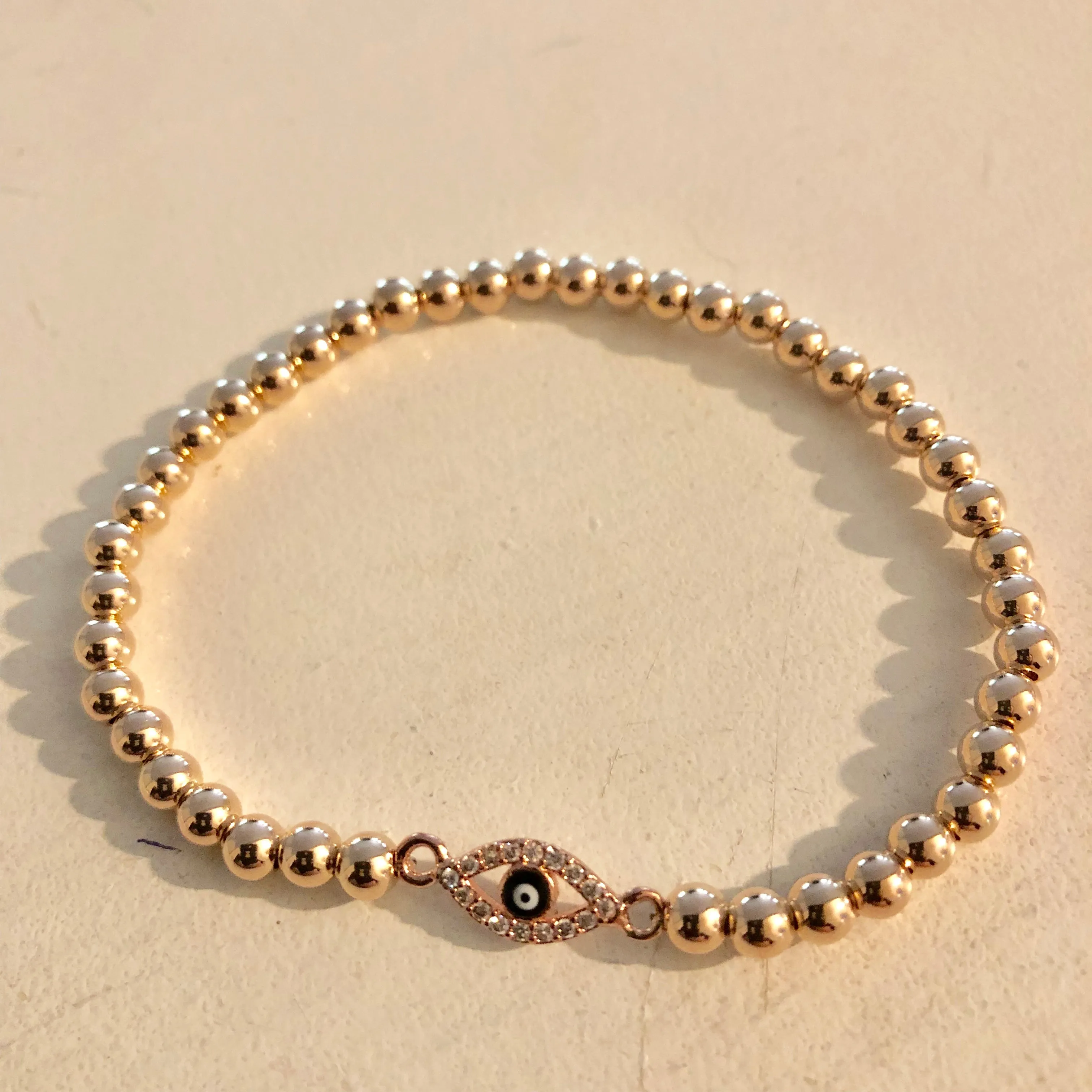 4mm Evil Eye Beaded Bracelet