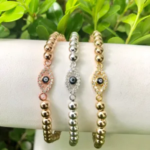 4mm Evil Eye Beaded Bracelet