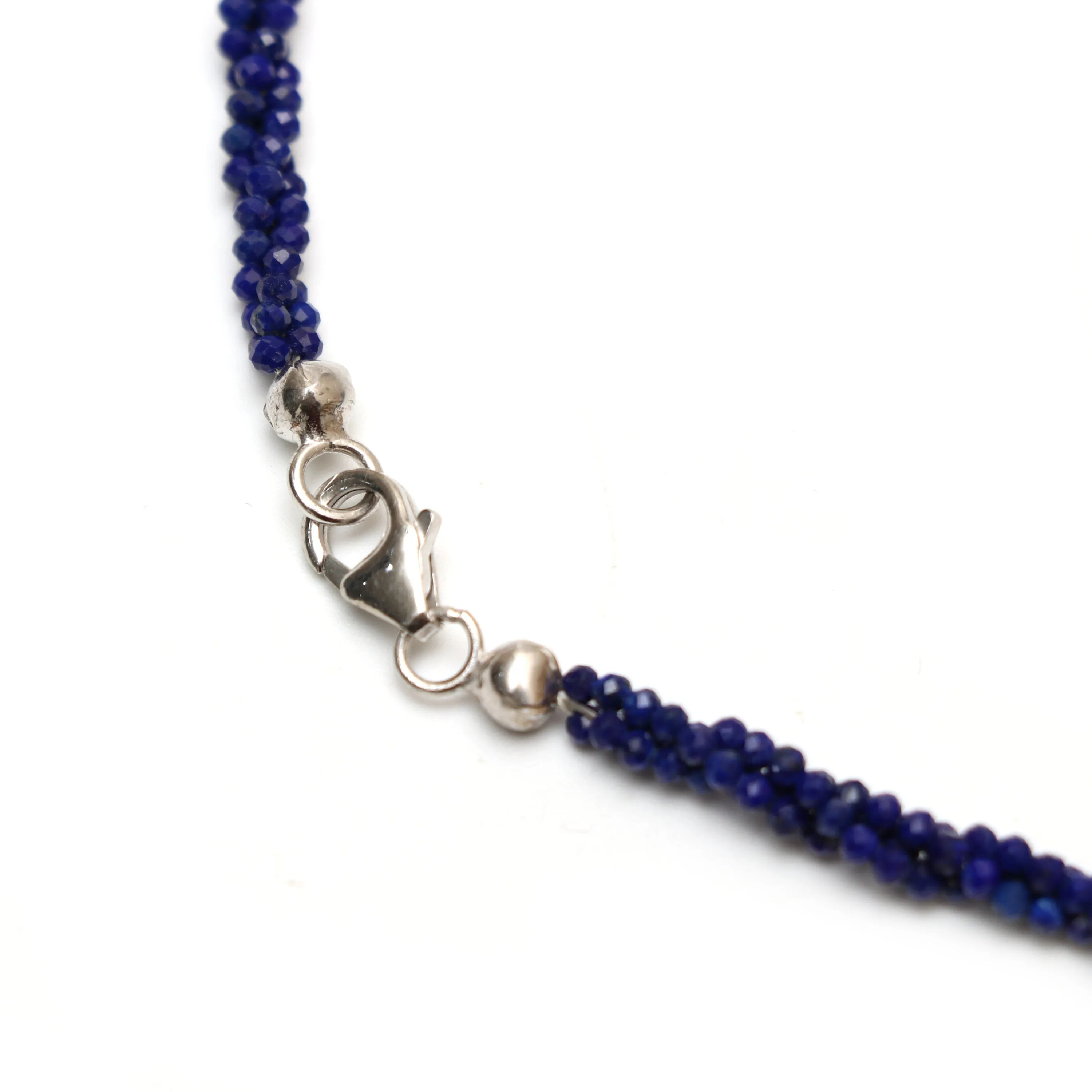 AAA Natural Lapis Faceted Rondelle Necklace | 2 mm | 18 Inch Necklace | 925 Sterling Silver Fish Lock Clasp | Price Per Necklace