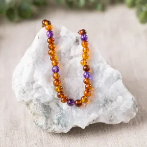 Adults | Amethyst   Cognac Amber Necklace