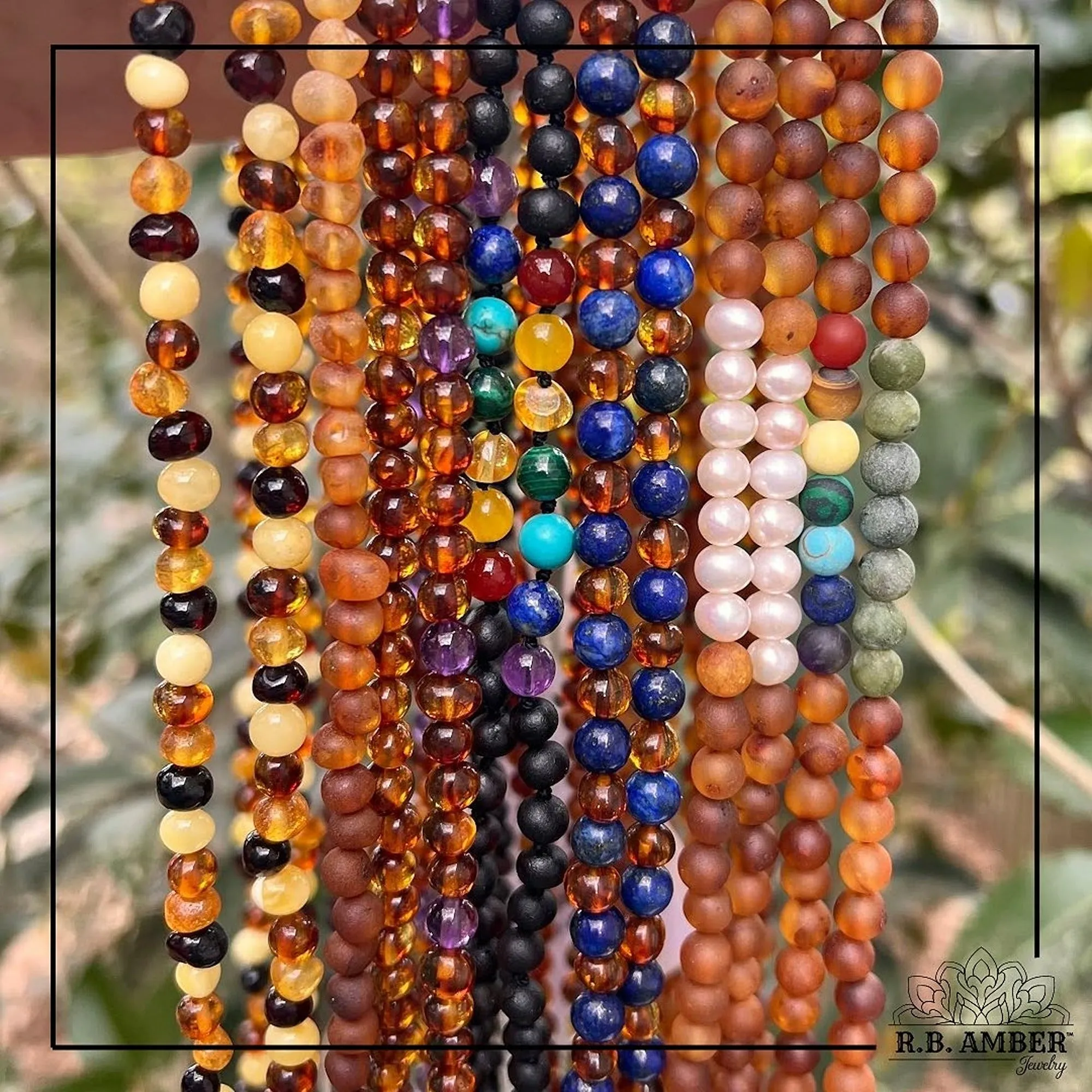 Adults | Amethyst   Cognac Amber Necklace