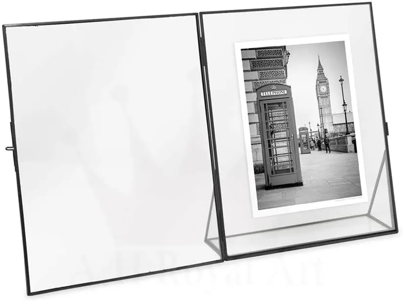 A.H Royal Decorative Black Picture Frames with Pressed Glass, Black (Vertical) (Size - 4 x 6 inch)