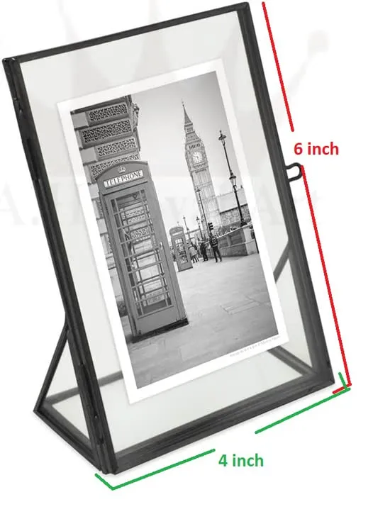 A.H Royal Decorative Black Picture Frames with Pressed Glass, Black (Vertical) (Size - 4 x 6 inch)