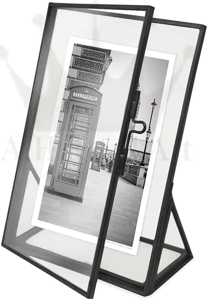 A.H Royal Decorative Black Picture Frames with Pressed Glass, Black (Vertical) (Size - 4 x 6 inch)