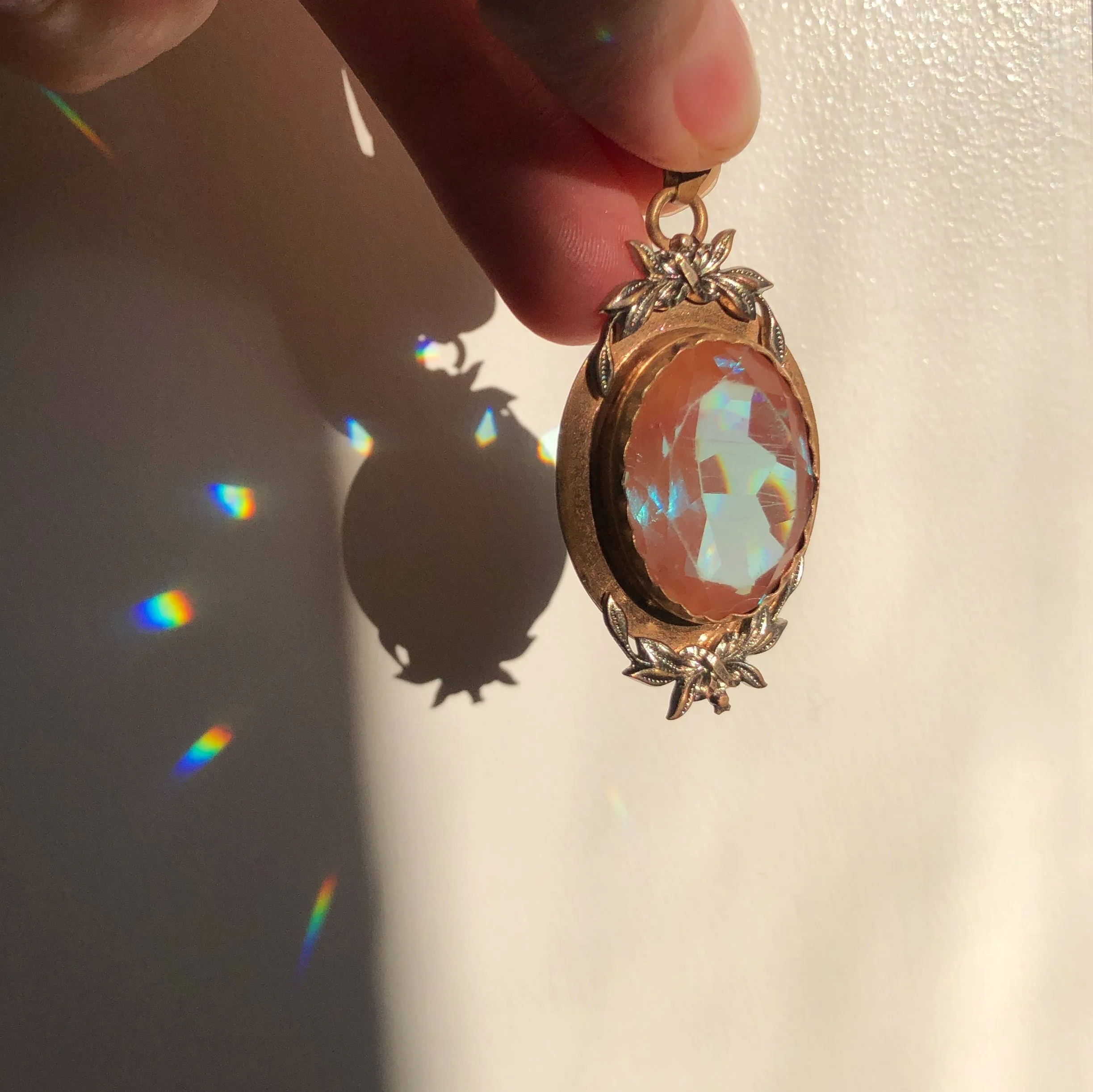 Antique Edwardian Saphiret Glass Pendant