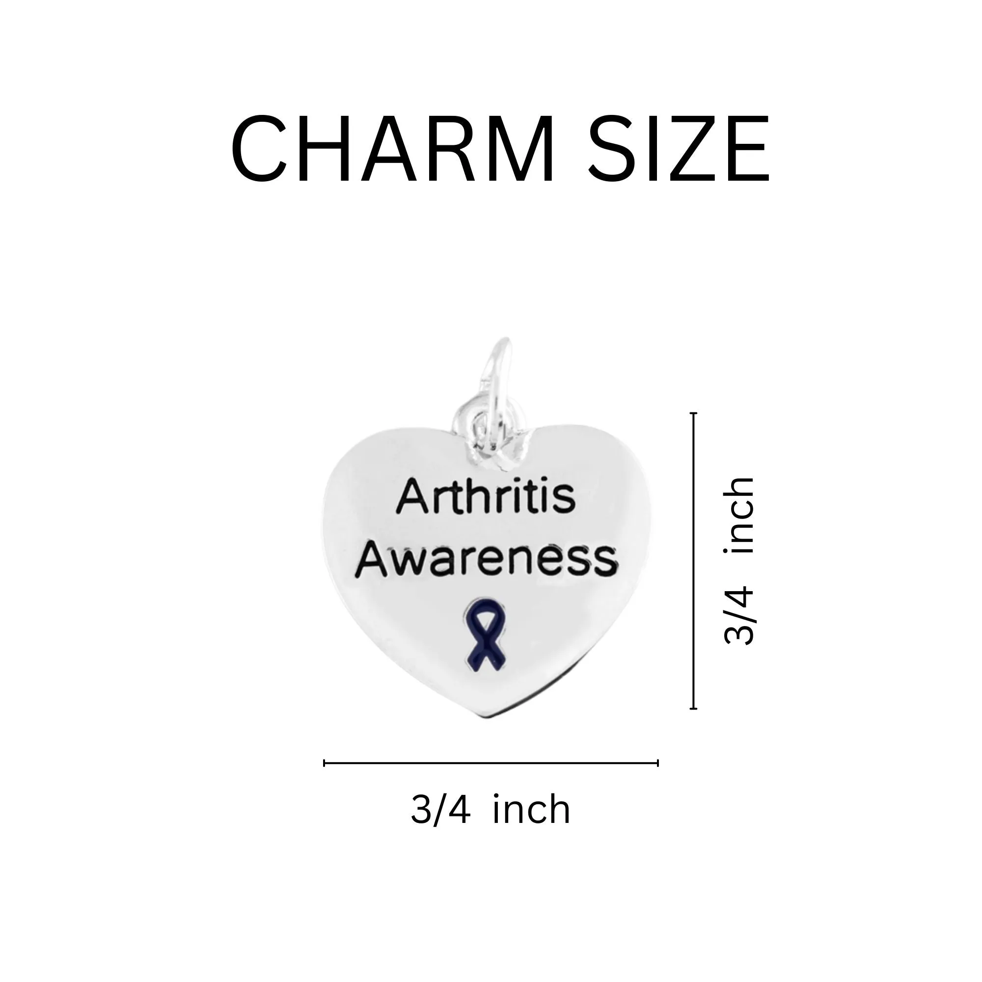 Arthritis Awareness Charm Partial Beaded Bracelet