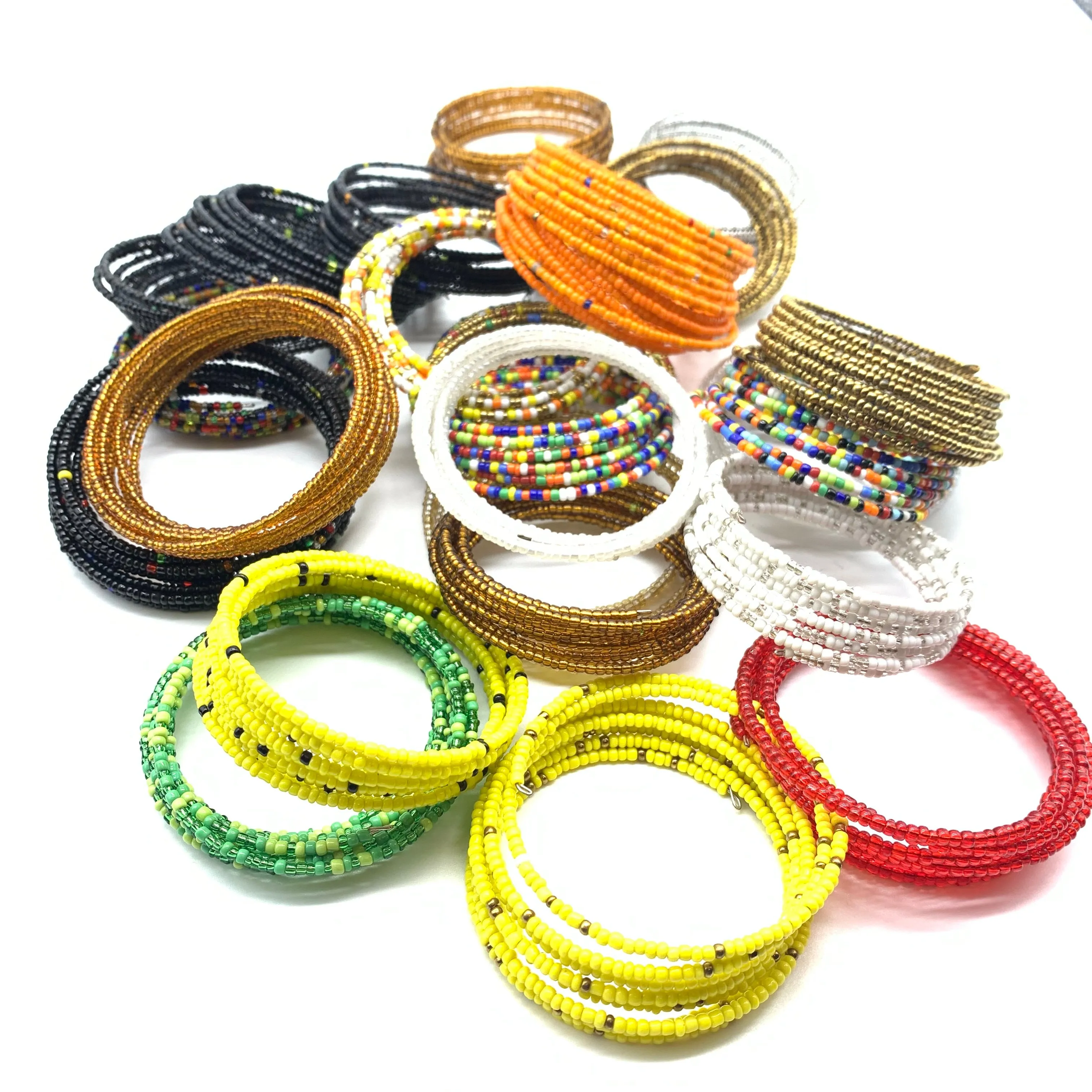 Beaded Coil Bracelet-Bronze 2