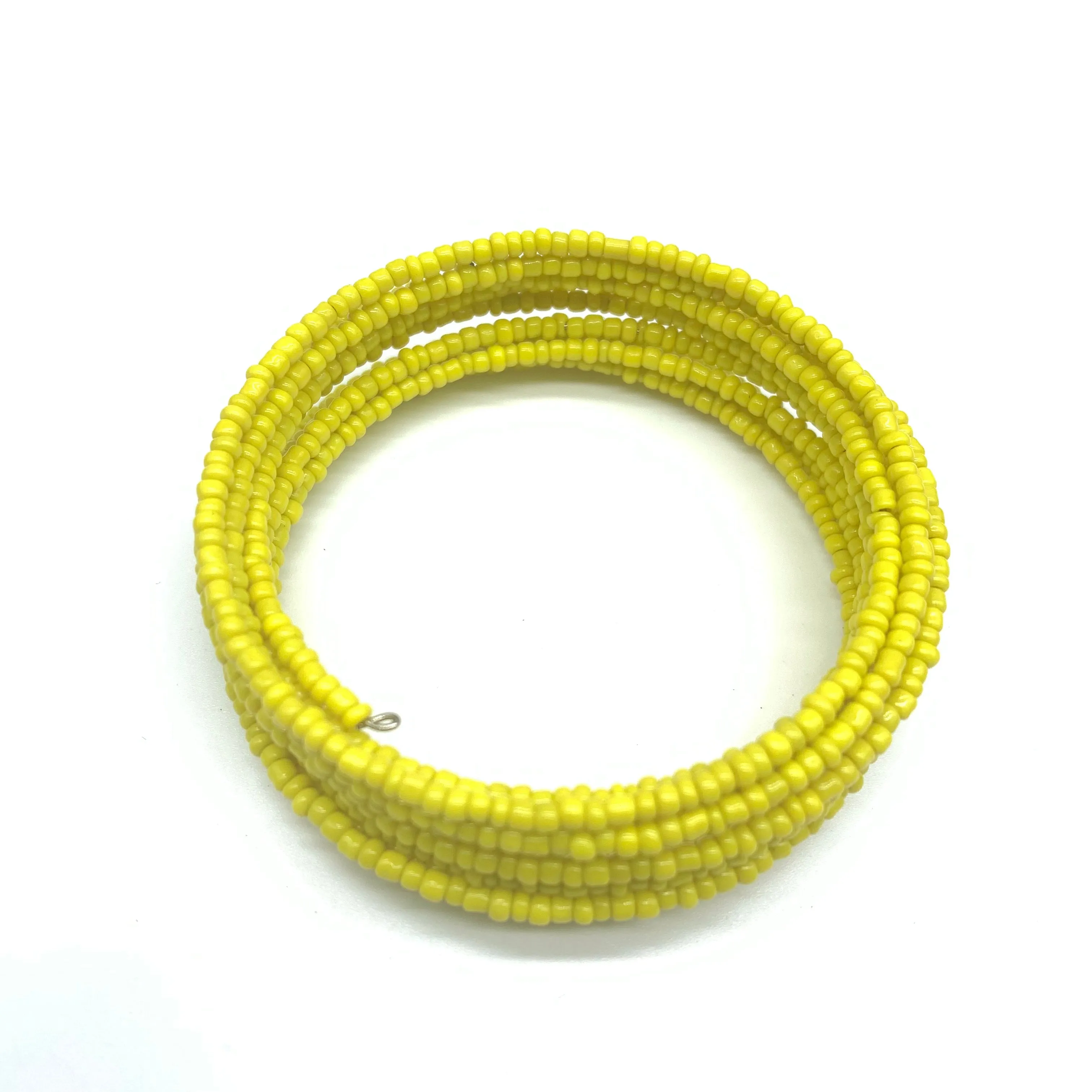 Beaded Coil Bracelet-Yellow 3
