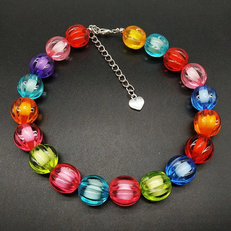 Beaded multicolor acrylic bracelet