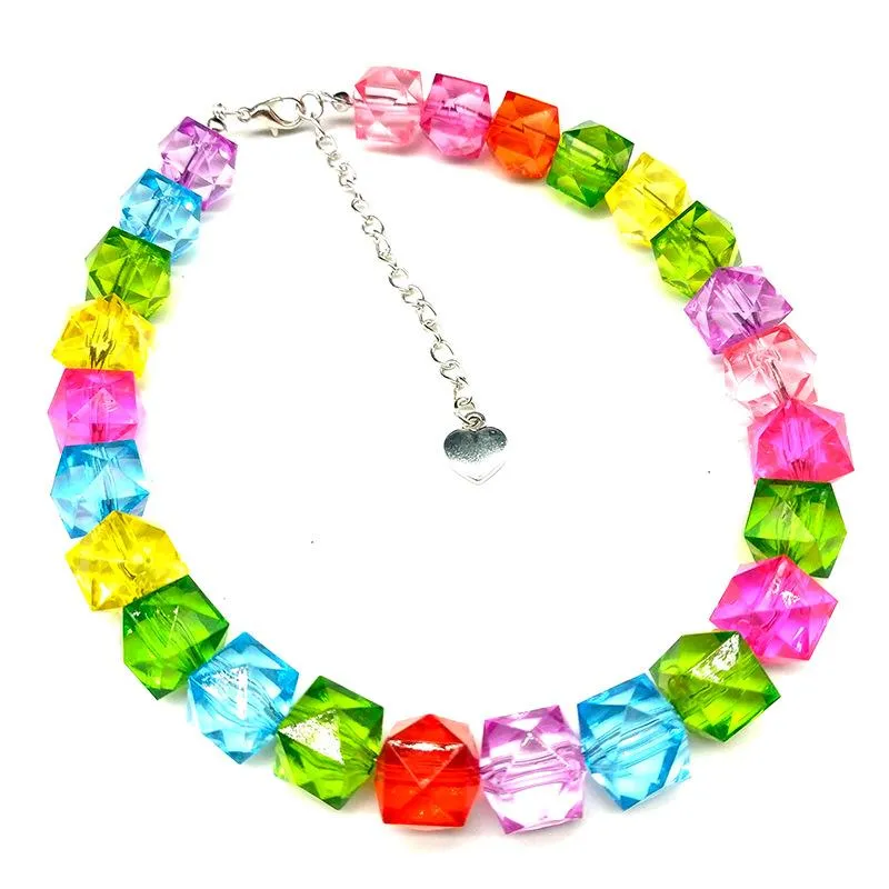 Beaded multicolor acrylic bracelet