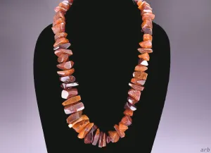 Beautiful Chunky Graduated Real Amber Necklace, Wonderful Deep, Rich Tones!