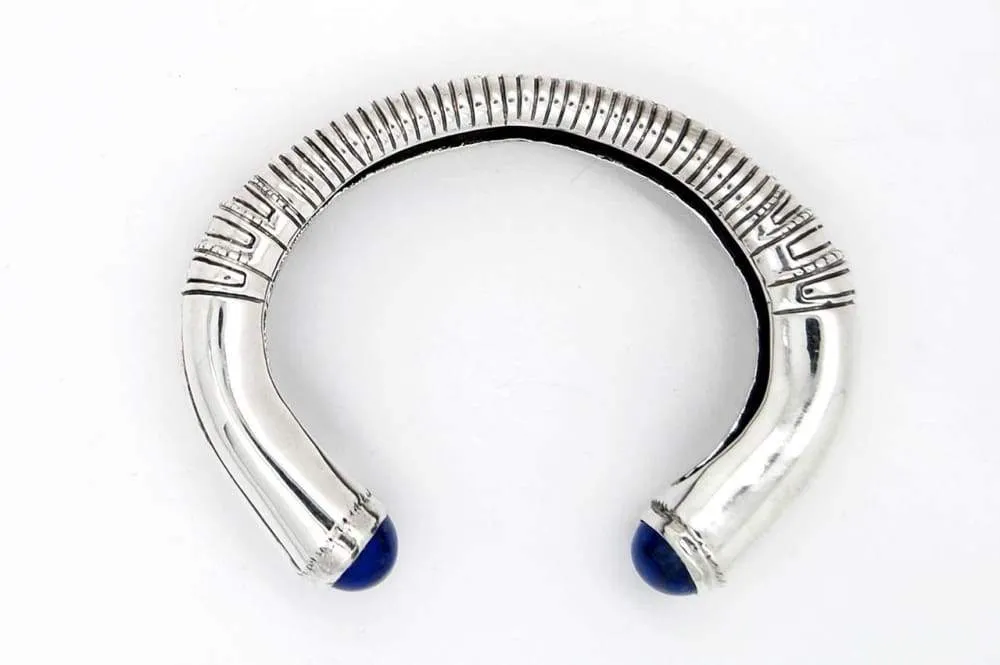 Black Onyx Mens Bracelet: Chunky Sterling Silver Cuff With Gemstones