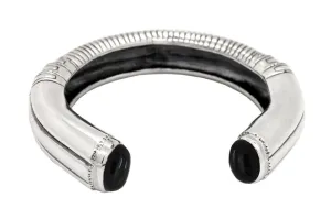 Black Onyx Mens Bracelet: Chunky Sterling Silver Cuff With Gemstones
