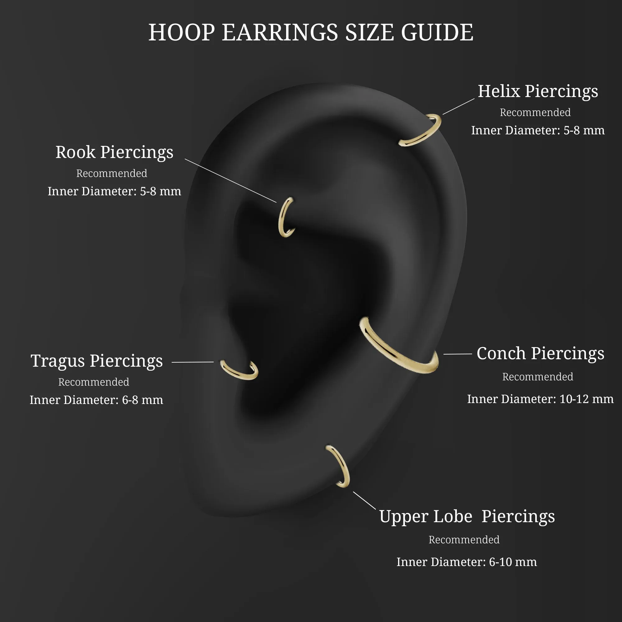 Certified Round Moissanite Cartilage Hoop Earring