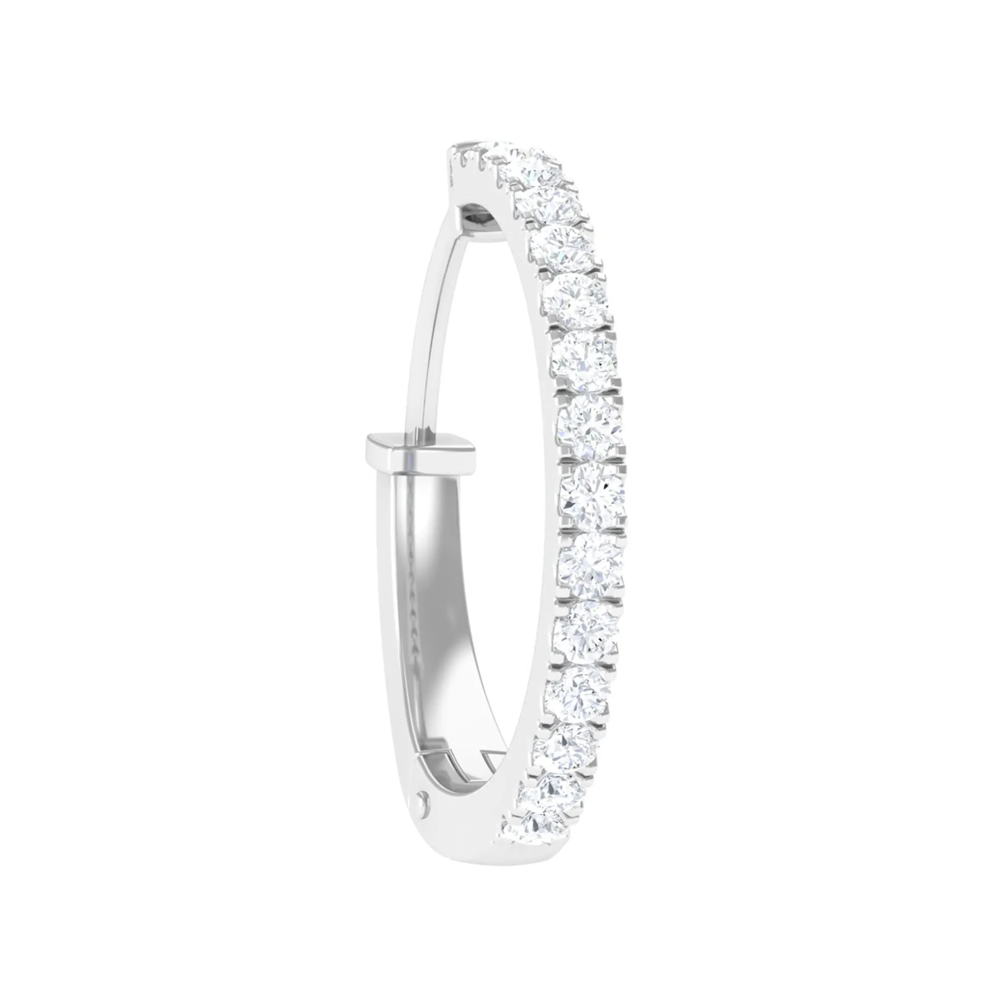 Certified Round Moissanite Cartilage Hoop Earring