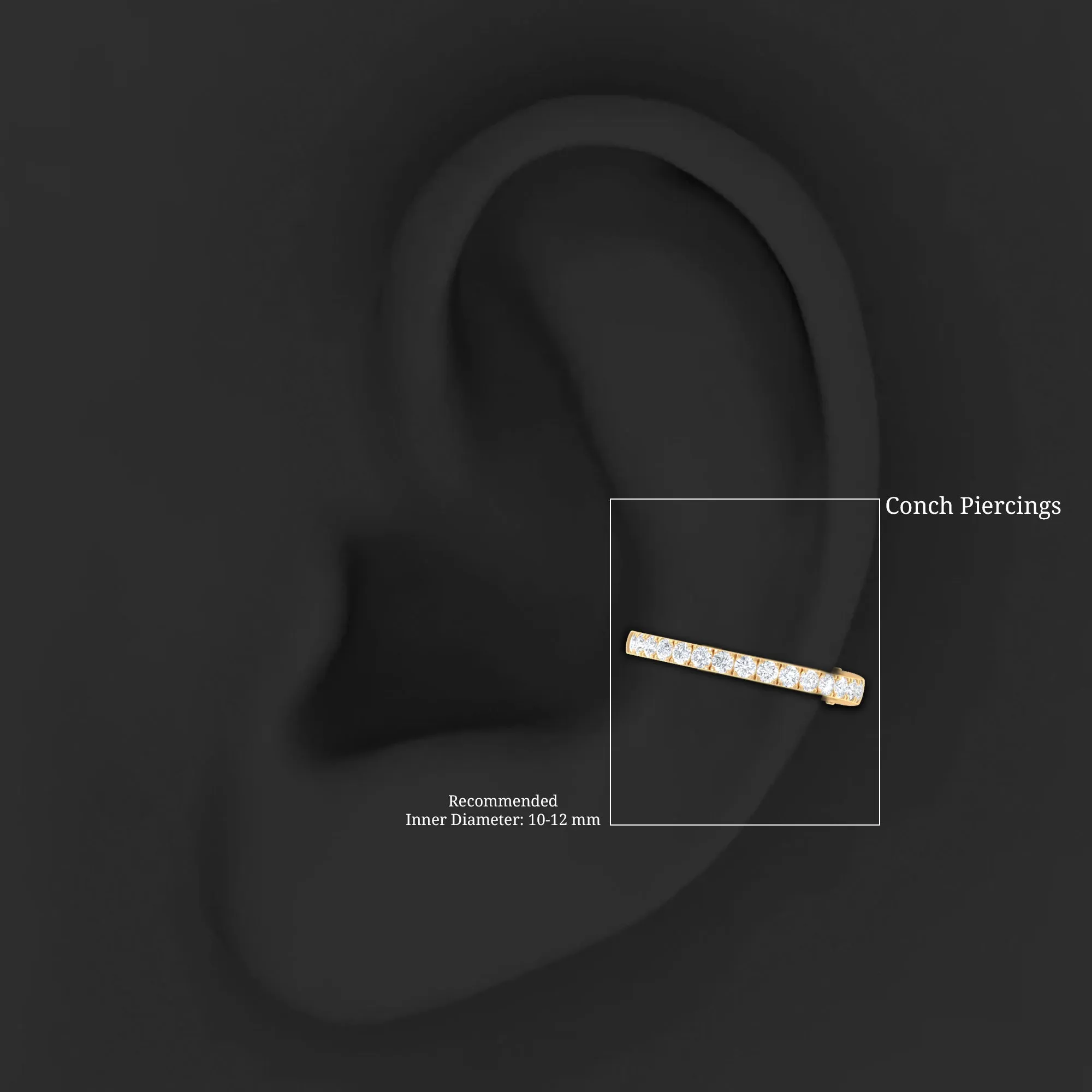 Certified Round Moissanite Cartilage Hoop Earring