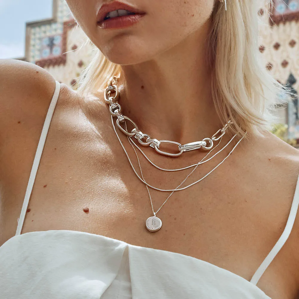Chunky Paperclip Chain Necklace in Silver