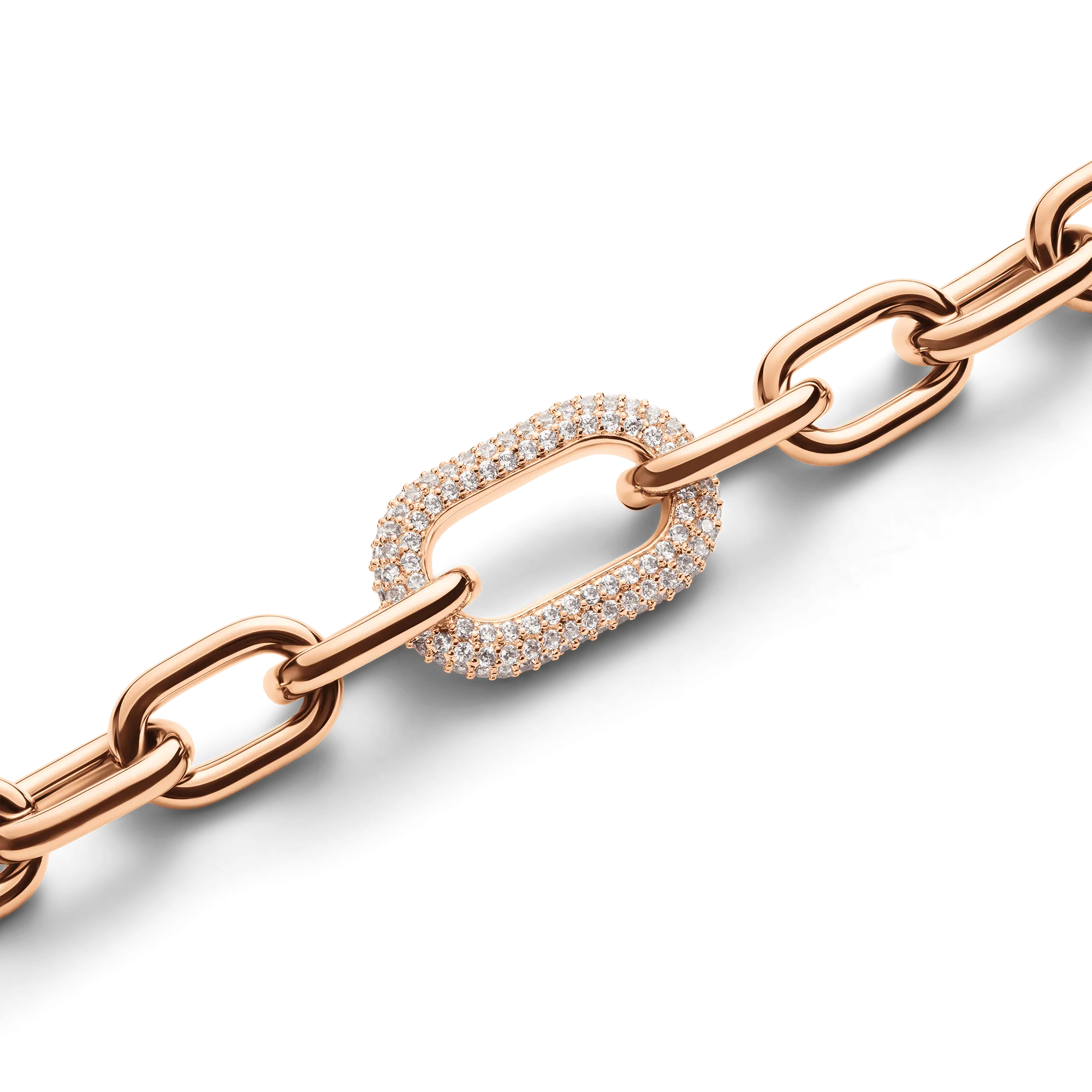 Crystal Link Bracelet Rose Gold