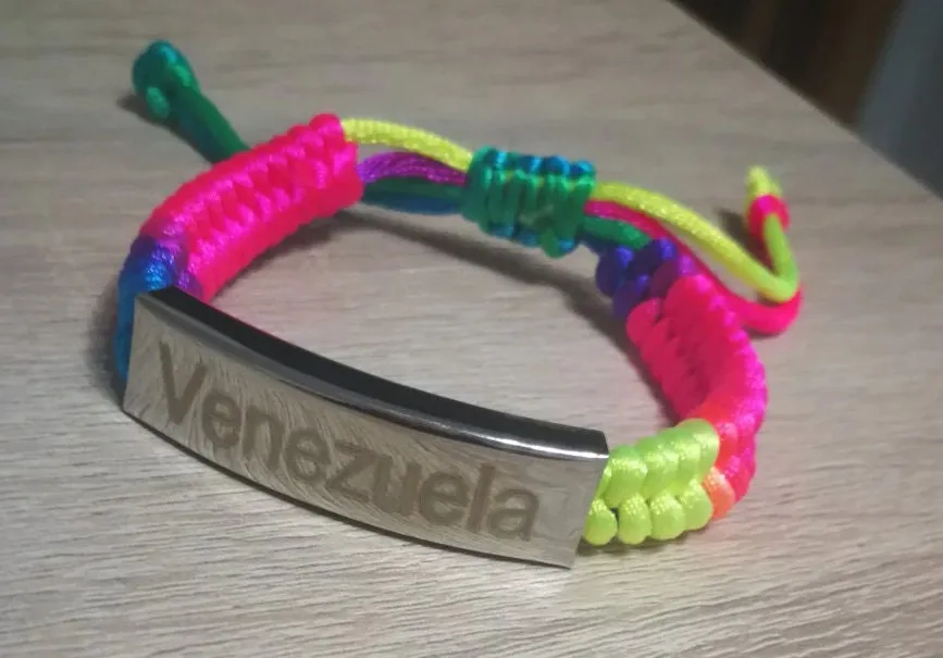 Custom Name Bracelet- Personalized Name Bracelet - Rainbow Rope Tie Emergency ID Bracelet for Kids - Christmas Gift for Girlfriend Wife