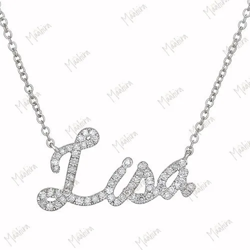 Diamond Lisa Custom Name Necklace