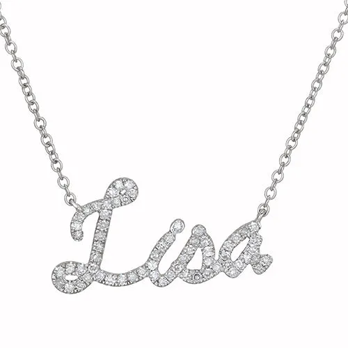 Diamond Lisa Custom Name Necklace