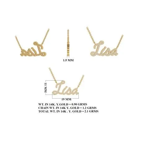 Diamond Lisa Custom Name Necklace