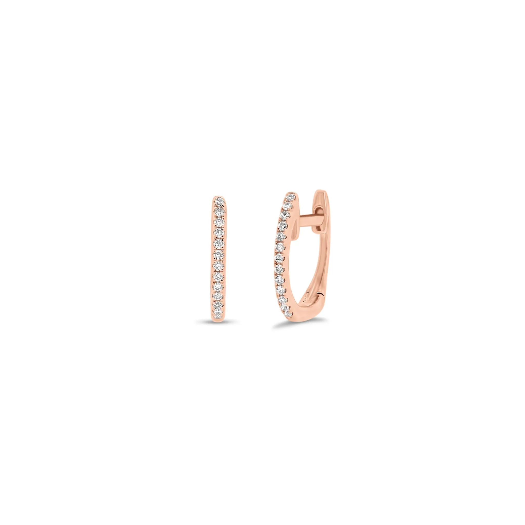 Diamond Slim Huggie Earrings