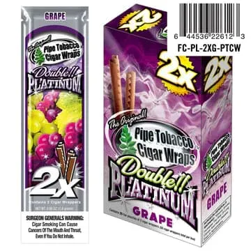 Double Platinum 2X Grape Blunt Cigar Wraps 15ct Box