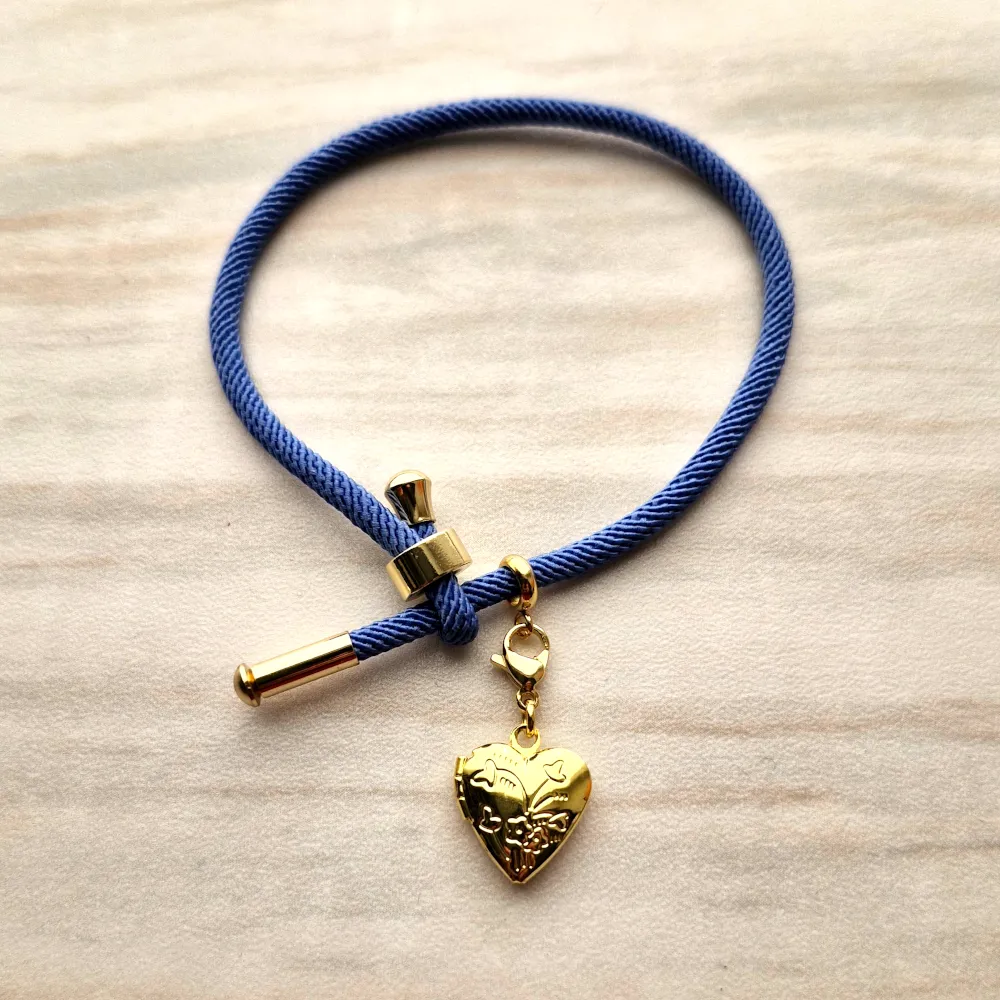 Engraved Heart Locket Simple Charm