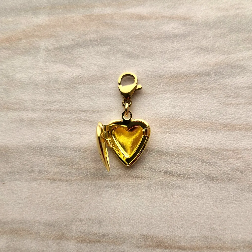 Engraved Heart Locket Simple Charm