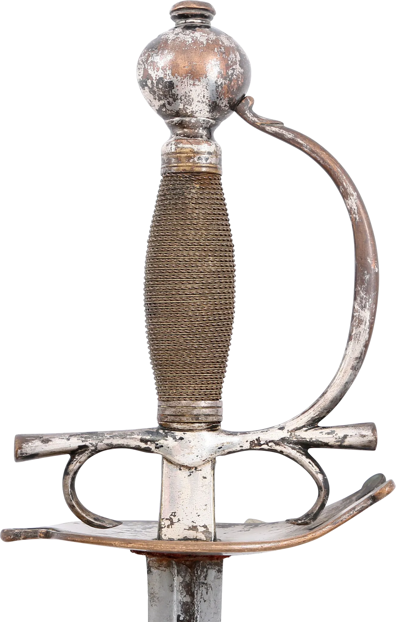 EUROPEAN SILVERED HILT OFFICER’S RAPIER, MID 18TH CENTURY
