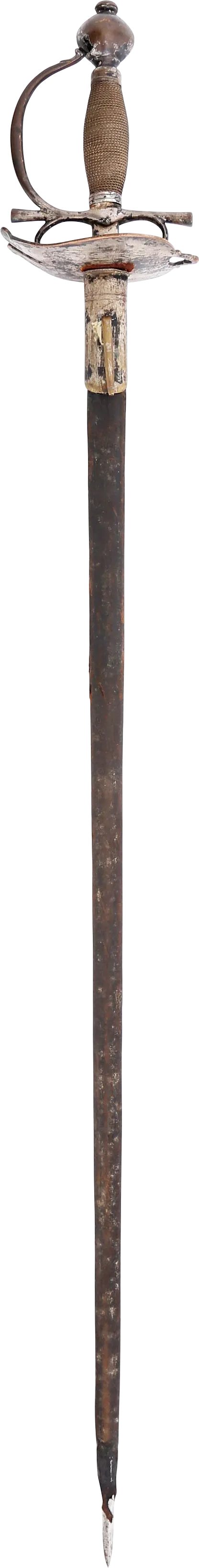 EUROPEAN SILVERED HILT OFFICER’S RAPIER, MID 18TH CENTURY