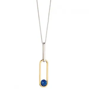 Fiorelli Morden Silver Hoop Pendant with Blue Lapis Agate