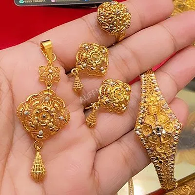 Gold Dipped Locket Set with Ring and Bracelet