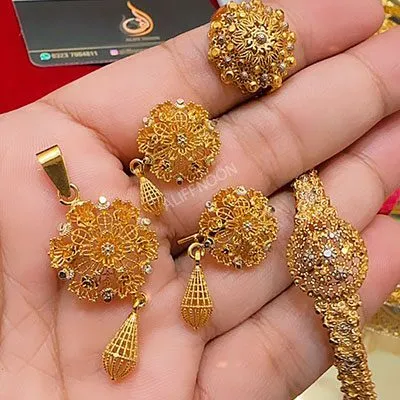 Gold Dipped Locket Set with Ring and Bracelet