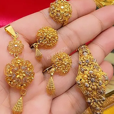 Gold Dipped Locket Set with Ring and Bracelet