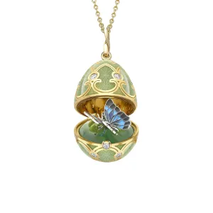 Guilloché Enamel Butterfly Surprise Locket