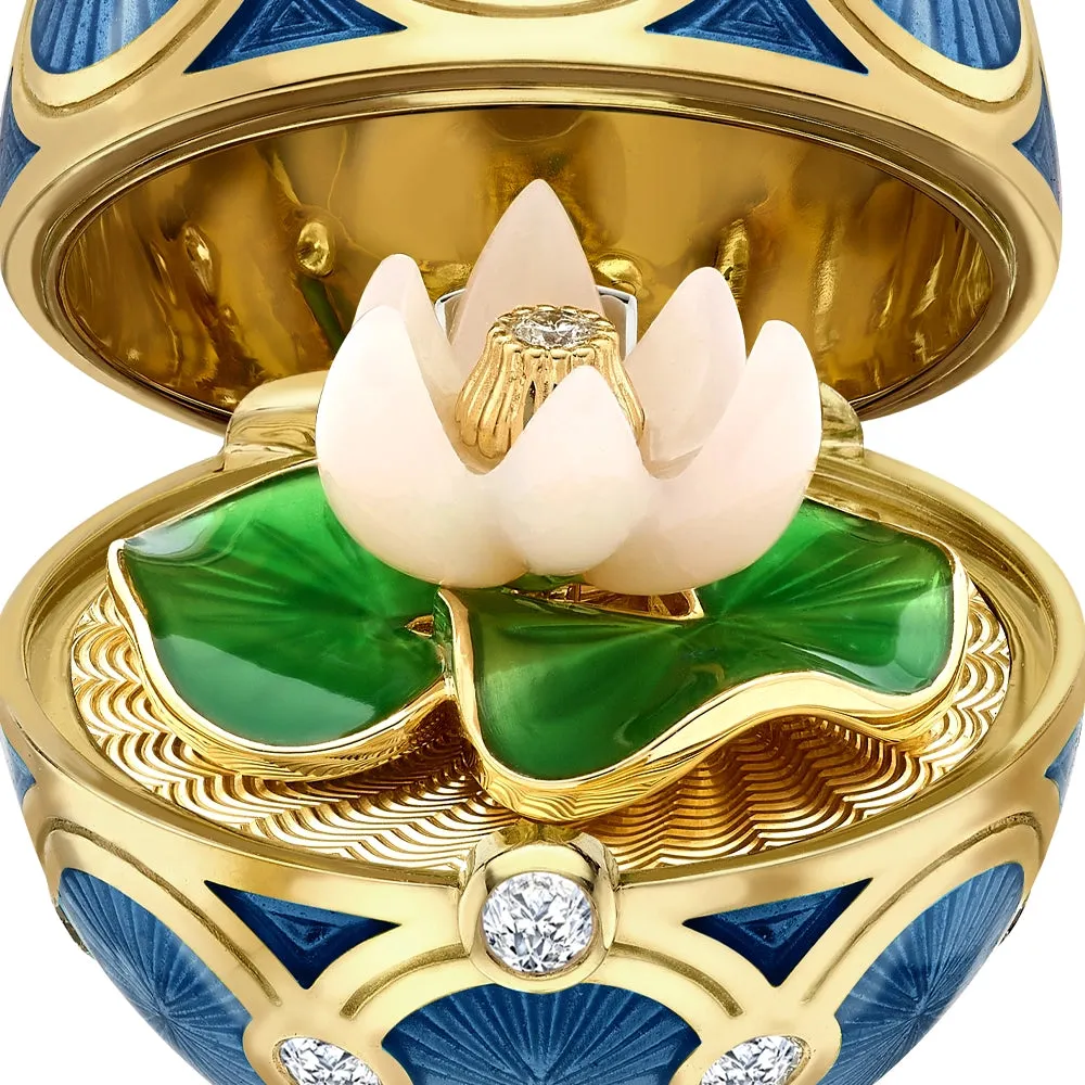 Guilloché Enamel Water Lily Surprise Locket