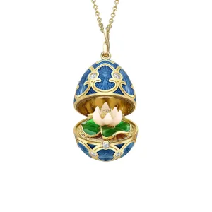 Guilloché Enamel Water Lily Surprise Locket