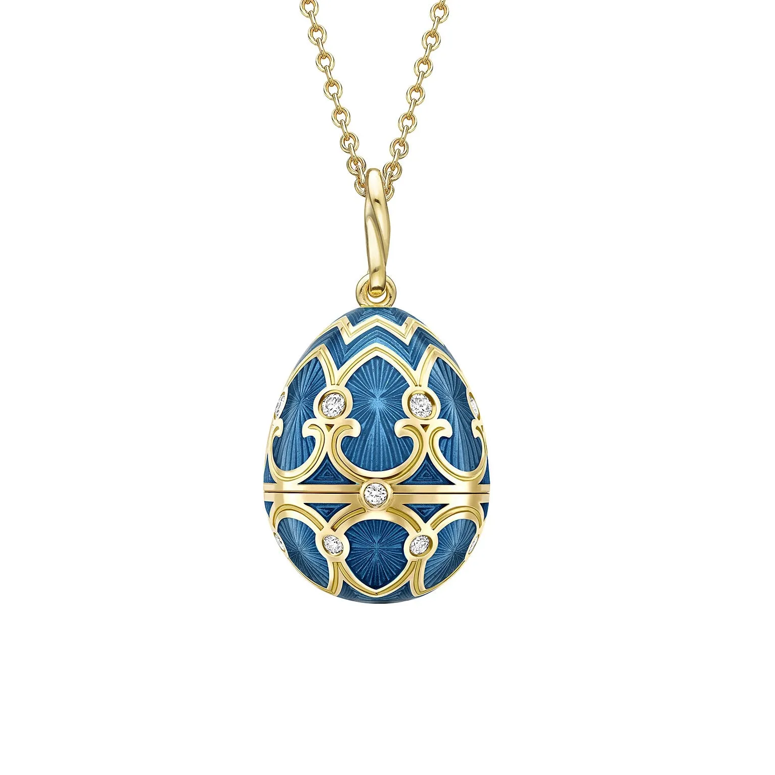 Guilloché Enamel Water Lily Surprise Locket