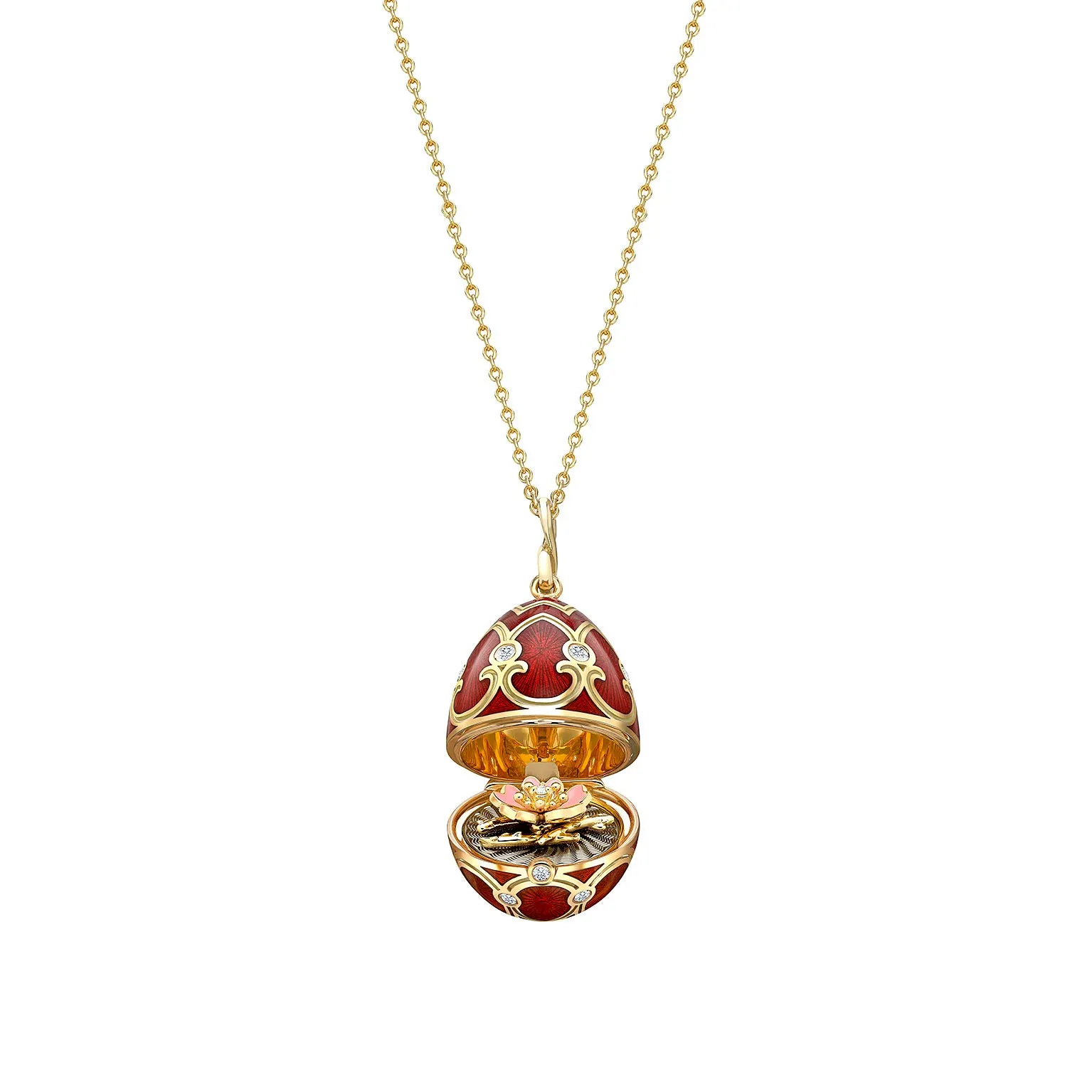 Guilloché Enamel Wild Rose Surprise Locket
