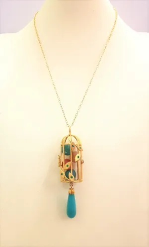 Hawla Locket with Amazonite Pendant